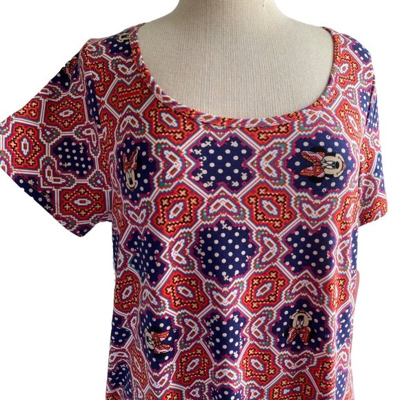 LuLaRoe Minnie Mouse Classic T Orange Blue Size L Women’s Top NWT - Picture 2 of 12